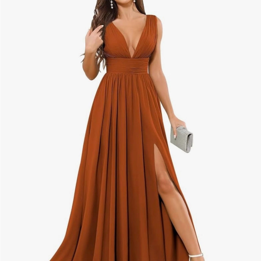 Elegant Burnt orange Evening Gown